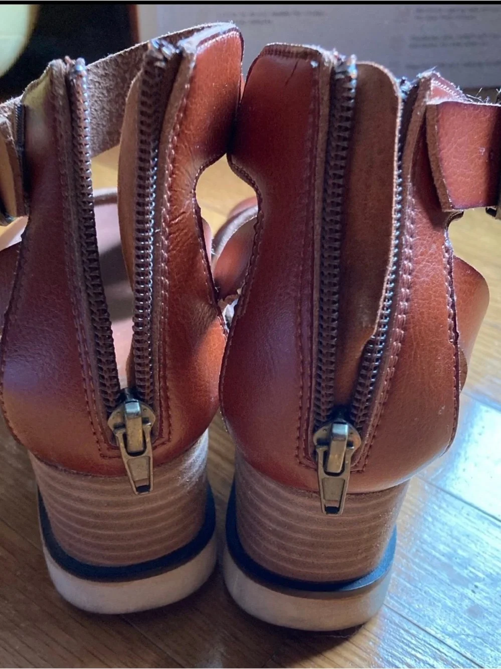 Women's Brown Crisscross Ankle Strap Platform Sandals